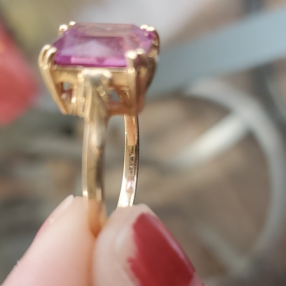 Pink/purple 14k ring - Picture 6 of 9